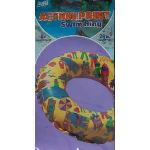 Aqua Leisure 20 Inch Action Print Swim Ring Toys & Games