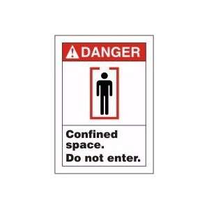 DANGER Confined Space. Do not enter. (w/graphic) Sign   14 x 10 .040 