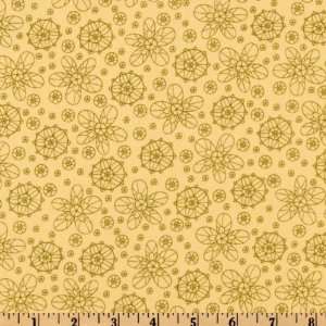  44 Wide Sonoma Abstract Flowers Yellow/Sage Fabric By 