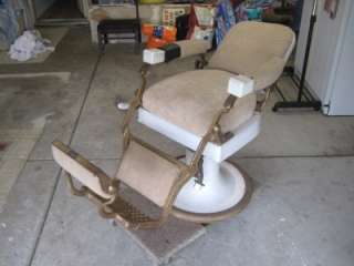 ANTIQUE KOKEN BARBERS, DENTIST, HYDRAULIC CHAIR EARLY 1900s PORCELAIN 