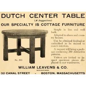 1908 Ad William Leavens Dutch Table Cottage Furniture 