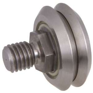   402 Integral Studded V Groove Guide Wheel Thd. M10 x 1.5, Load 596 lbf