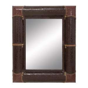   Stylish Wood Leatherette Large Decorative Wall Mirror