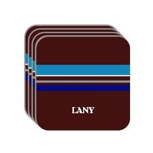 Personal Name Gift   LANY Set of 4 Mini Mousepad Coasters (blue 