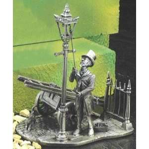   Silverplated & Antiqued LampLighter Sculpture