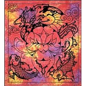  Dragon & Koi Cotton Tapestry 100 X 90 Tattoo