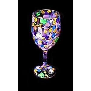 Wines & Vines Design   Hand Painted   Wine Glass   8 oz.  