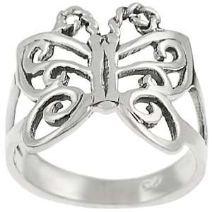  Sterling Silver Cut out Butterfly Ring Jewelry