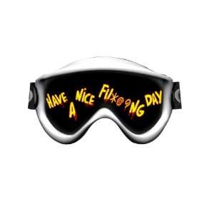  SkullSkins Have a Nice F.Ing Day Yellow Motorcycle Goggle 