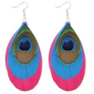   peacock feather earrings by zad by ks charming designs buy new $ 26 99