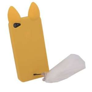  New Cute Yellow KiKi Cat Ears Soft Fur Tail Silicone Case 