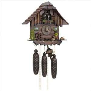   Musical Wood Chopper with Painted Flowers 8 Day Movement Cuckoo Clock