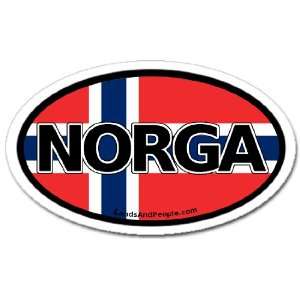  Norway N Norwegian Flag Car Bumper Sticker Decal Oval 