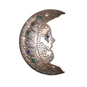  Small moon tin sconce with marbles