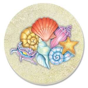  CounterArt Sea Shells Absorbent Coasters, Set of 4 