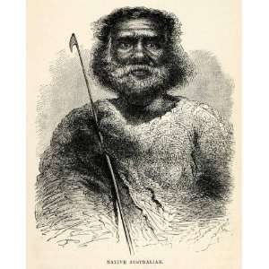 1879 Wood Engraving Native Australians Portrait Indigenous People 
