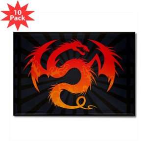   Rectangle Magnet (10 Pack) Tribal Fire Dragon 