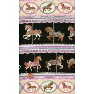  RJR Painted Ponies Carousel Horses Stripes Cotton Fabric 