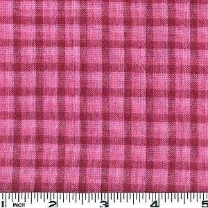  45 Wide Flannel Fabric Windowpane Plaid Hot Pink By The 