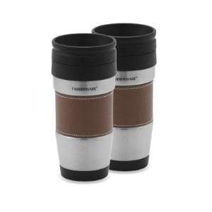   Steel Travel Mug without Handle in Brown (Set of 2)