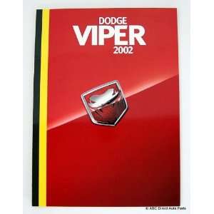  2002 Dodge Viper RT/10 & GTS Dealer Sales Brochure 