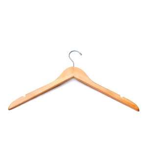  Wooden Wood Clothes Hanger Natural Finish w/Notch (Box of 