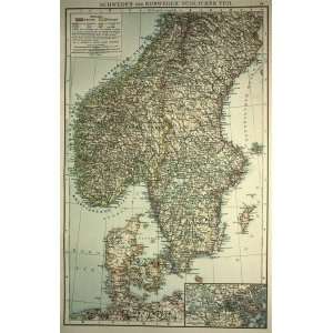  Andree map of Southern Scandinavia (1893)