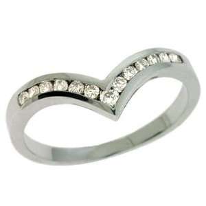   Shape Curved Design 0.22 Ct Diamond Band Ring   Size 7.0   JewelryWeb