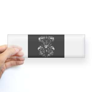   Sticker Clear Wild And Free Skeleton Biker And Eagles 