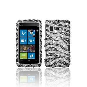  HTC 7 Surround Full Diamond Graphic Case   Black/White Zebra (Free 