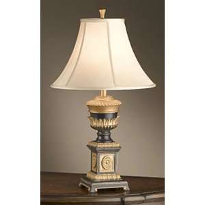  Architectural Lamp Black and Gold with Cream Shade
