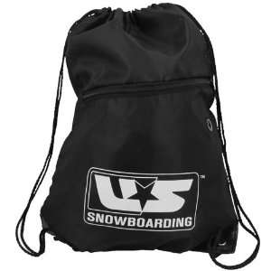 US Snowboarding Black Drawstring Backpack