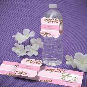  Personalized Cherry Blossom Birthday Party Water Bottle 