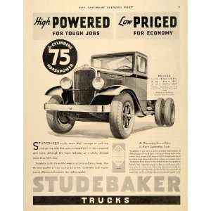  1932 Ad Studebaker Trucks 6 Cylinder 75 Horsepower 