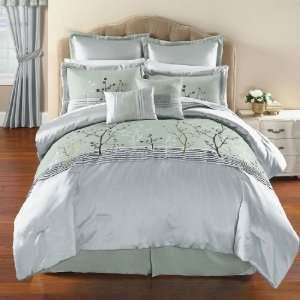 Brylane Home Branches 8 Pc. Embroidered Oversized Comforter Set & More 