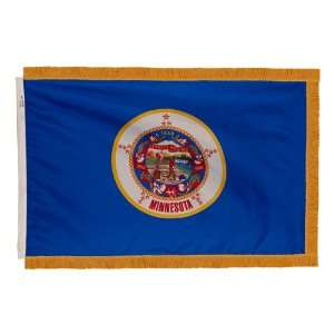  Minnesota State Flag with Crowned Gold Fringe 5 W x 3 H 