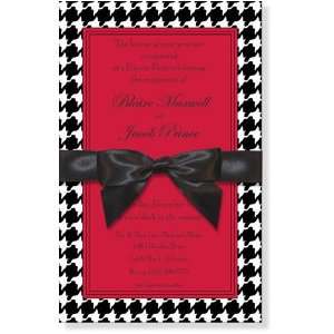  Retirement Party Invitations   Houndstooth Red with Bow Invitation 