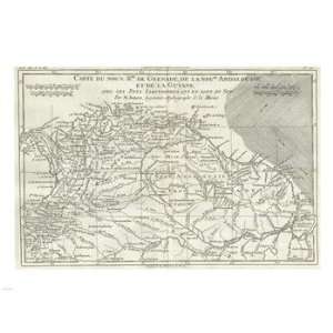  1780 Bonne Map of Northern South America, Columbia 