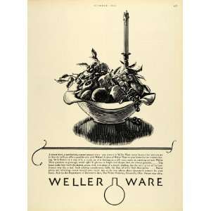   Fruit Bowl Ware Candlestick Decorative Arts   Original Print Ad Home
