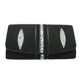 Stingray Leather Double Diamonds Trifold Wallet