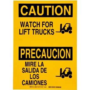 302 Polyester, Black on Yellow Bilingual Sign, English and Spanish 