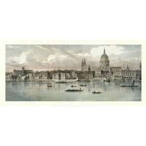 View of the Bank of the Thames I   Poster by T. Baynes (26 x 12 
