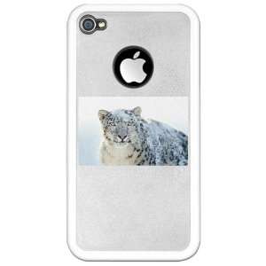   iPhone 4 or 4S Clear Case White Snow Leopard HD Apple 