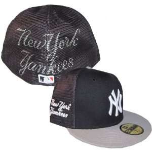  New York Yankees Hat Big Mesh 2 New Era 5950 Fitted Navy 