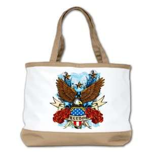  Shoulder Bag Purse (2 Sided) Tan Freedom Eagle Emblem with 