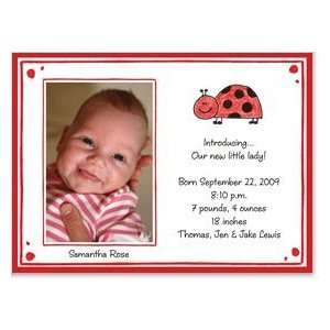  Ladybug Photo Card Baby Announcement Baby