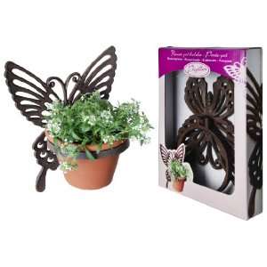  Esschert Design USA Cast Iron Butterfly Flower Pot Holder 