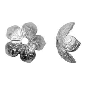    Sterling 10mm Bead cap with Leaf Design Arts, Crafts & Sewing