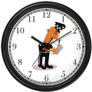  Police Officer or Policeman Writing Ticket Wall Clock by 
