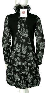 NWT $129 Mais il est Ou le Soleil Print Ruffle Black Cotton Dress 